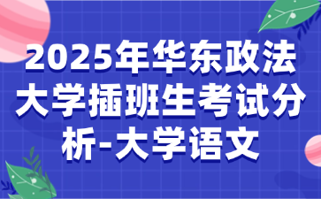 2025年华东政法大学插班生考试分析-大学语文