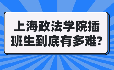 上海政法学院插班生到底有多难?